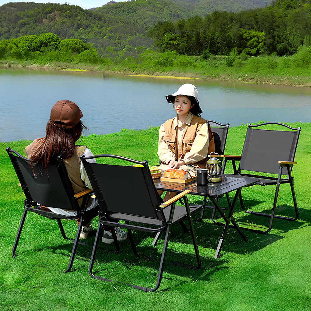 Folding Camping Chair with backrest Portable Outdoor Chair with armrest Beach Chair 50*53*78cm