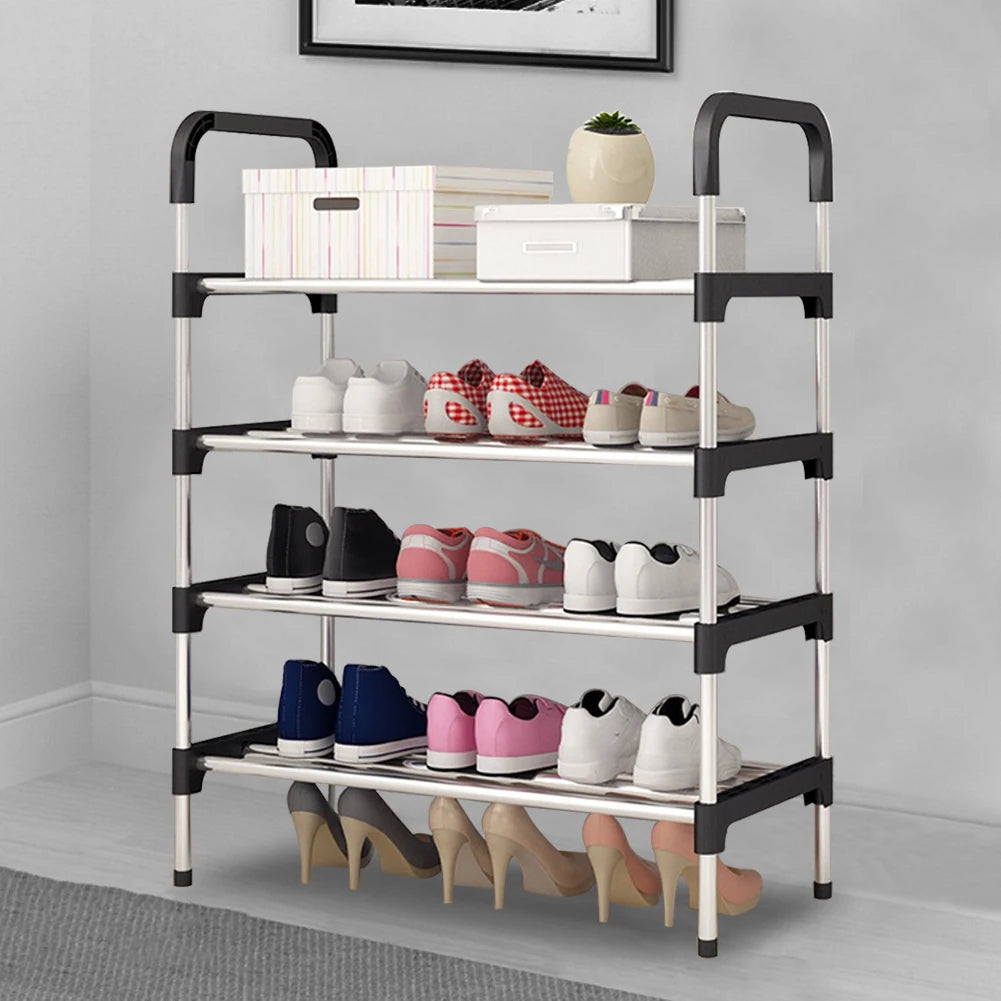 Modern Nordic Style 4-layer Entrance Door Shoe Rack Storage Rack Home Storage Shoe Cabinet, 60 cm x 30 cm x 80 cm