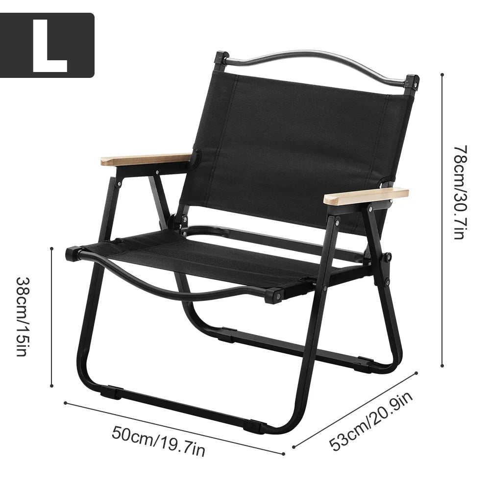 Folding Camping Chair with backrest Portable Outdoor Chair with armrest Beach Chair 50*53*78cm